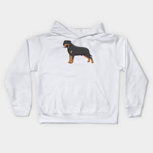 Rottweiler dog cartoon illustration Kids Hoodie